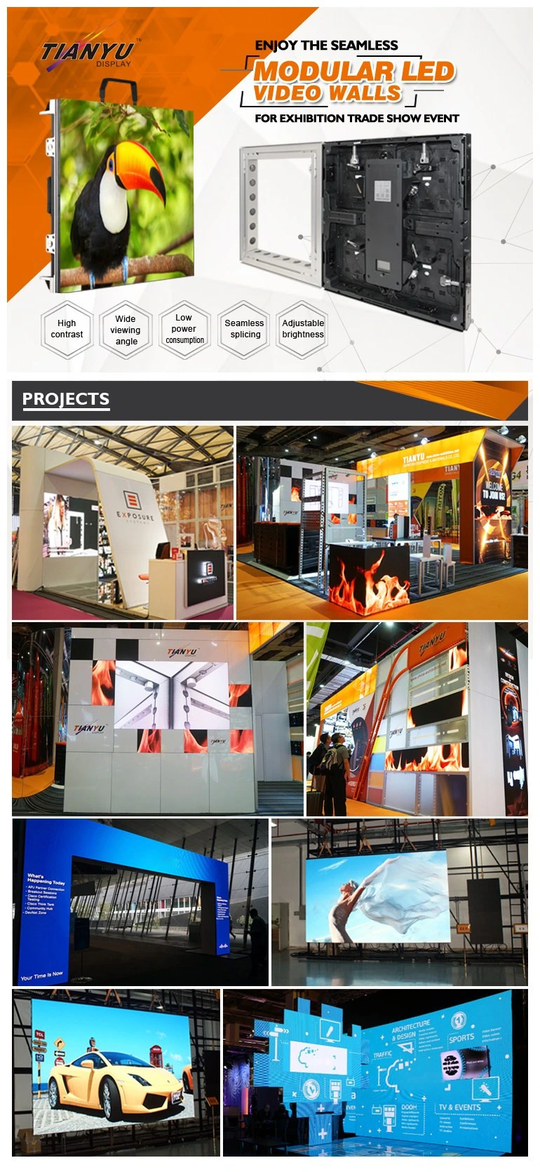 HD Indoor P3 RGB LED Screenpanel/ Fixed Installation Video Wall P3 LED Screen Display